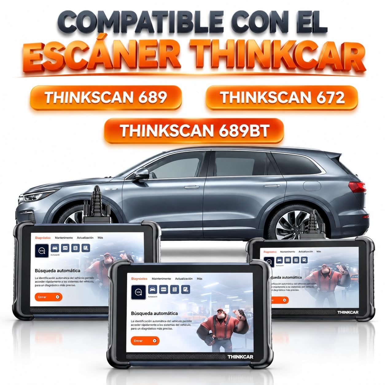 Thinkcar TES102 Endoscopio Auto 5,5 mm 2MP HD 900 mm