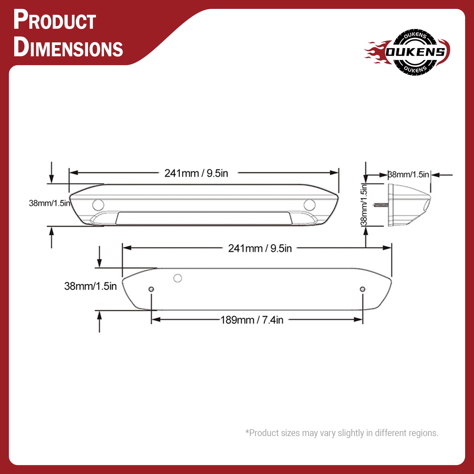 OUKENS LED Light Bars Lampada Camper 12V 24V 8W IP65