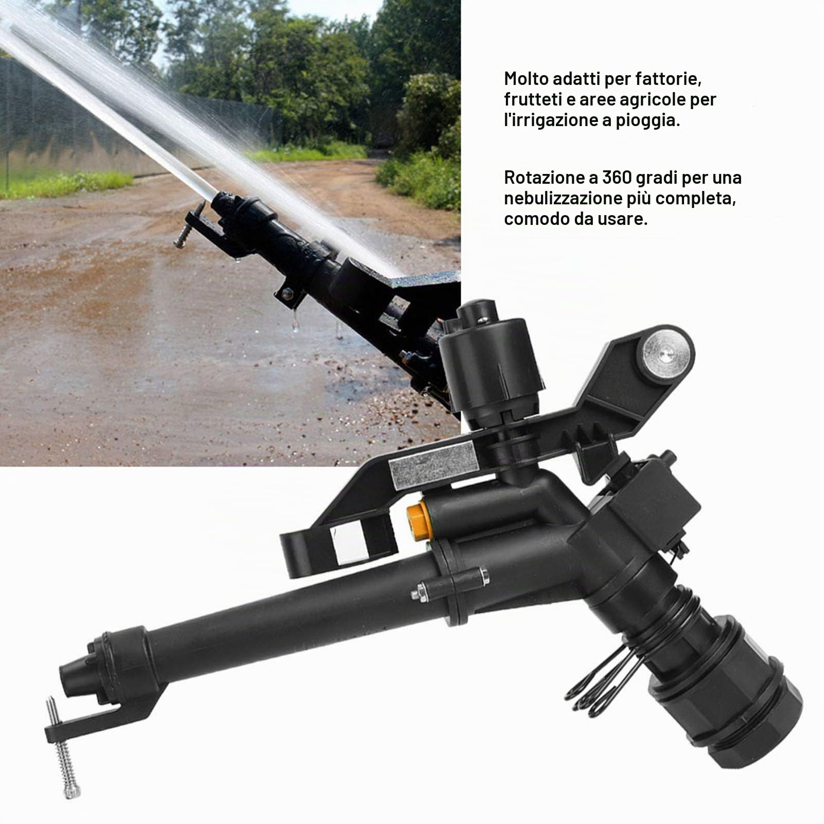 OUKENS Garden Irrigation Irrigatore 360° DN25 1" Nero