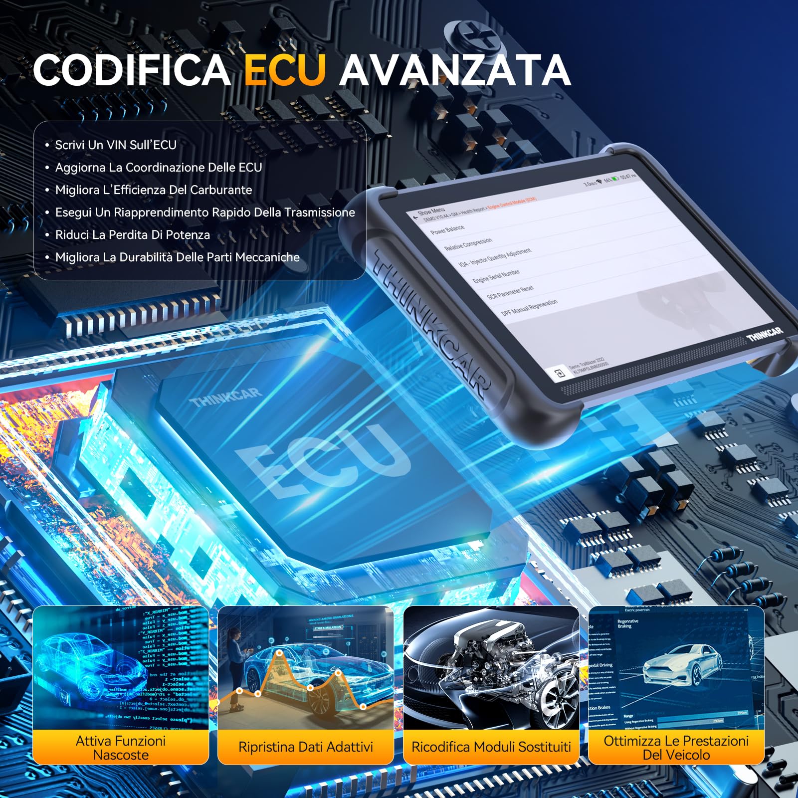Thinkcar THINKSCAN 662 Scanner OBD2 4 Sistemi 12 Reset
