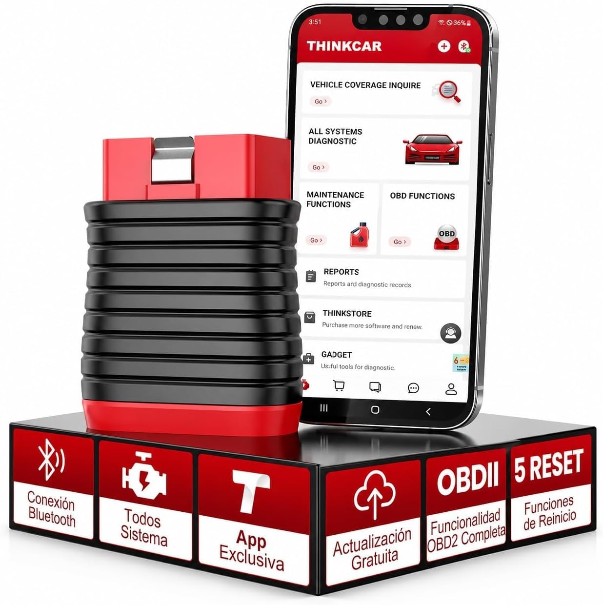 Thinkcar THINKDIAG BD6 Scanner OBD2 Bluetooth 5 Reset