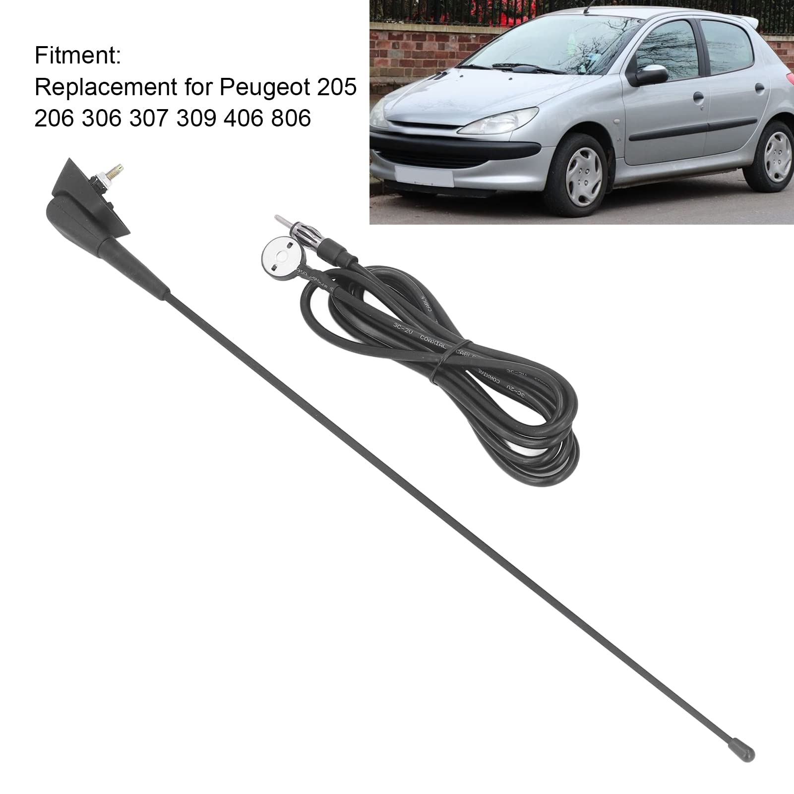 OUKENS Antenna Auto Gomma Peugeot 205-806 AM FM Tetto