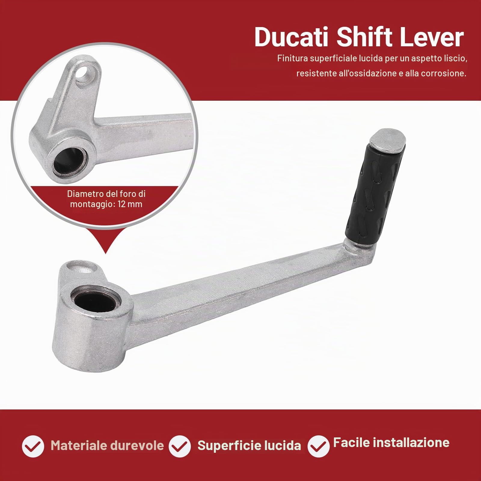 OUKENS Leva Cambio Ducati Monster 696 Alluminio 12 mm