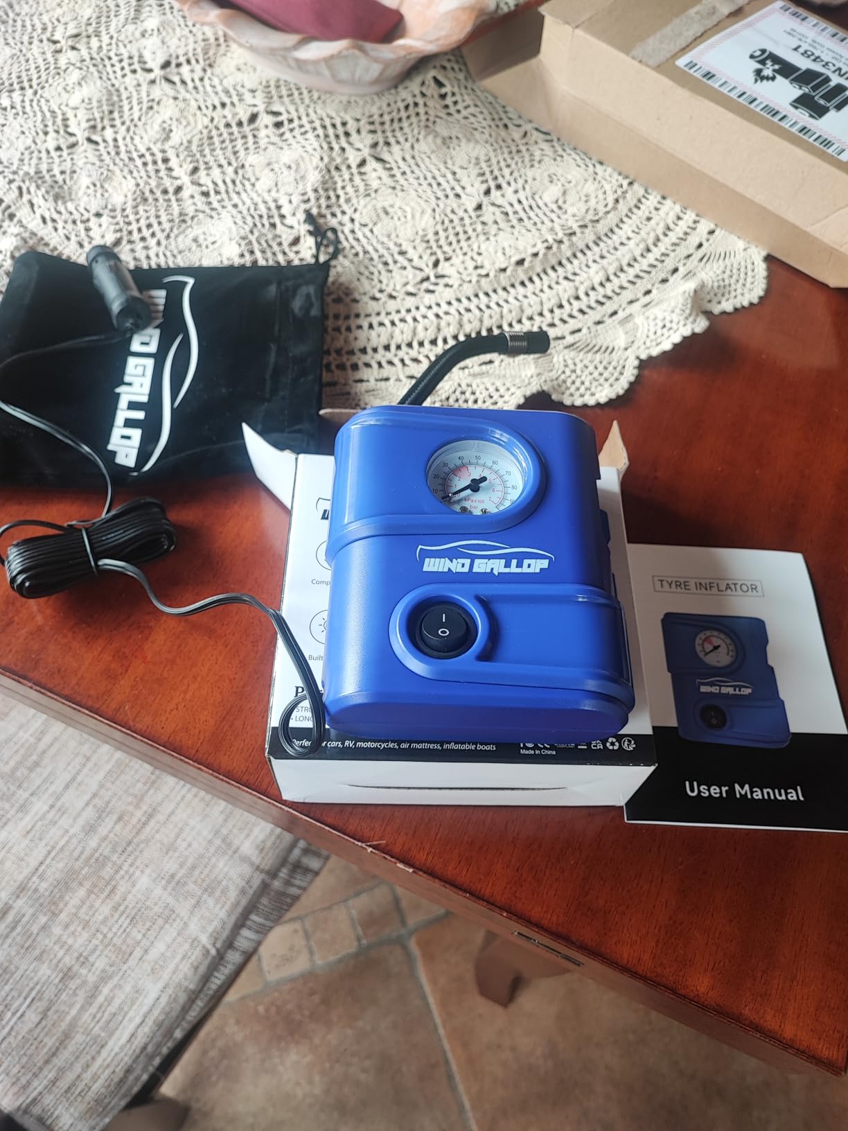 WindGallop Tire Inflators compressore portatile nero digitale LED
