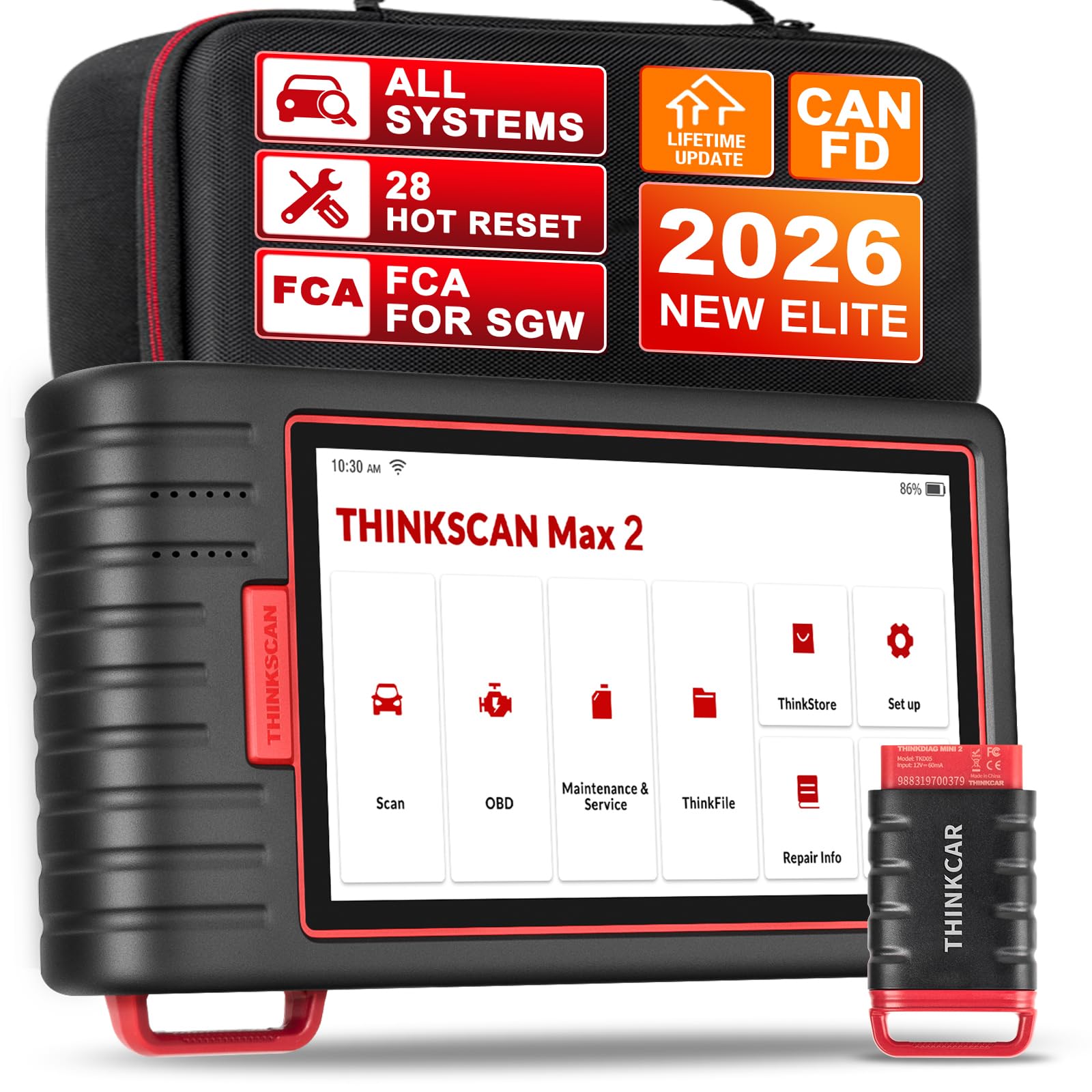 Thinkcar Thinkscan Max 2 scanner auto tutti sistemi 28 reset