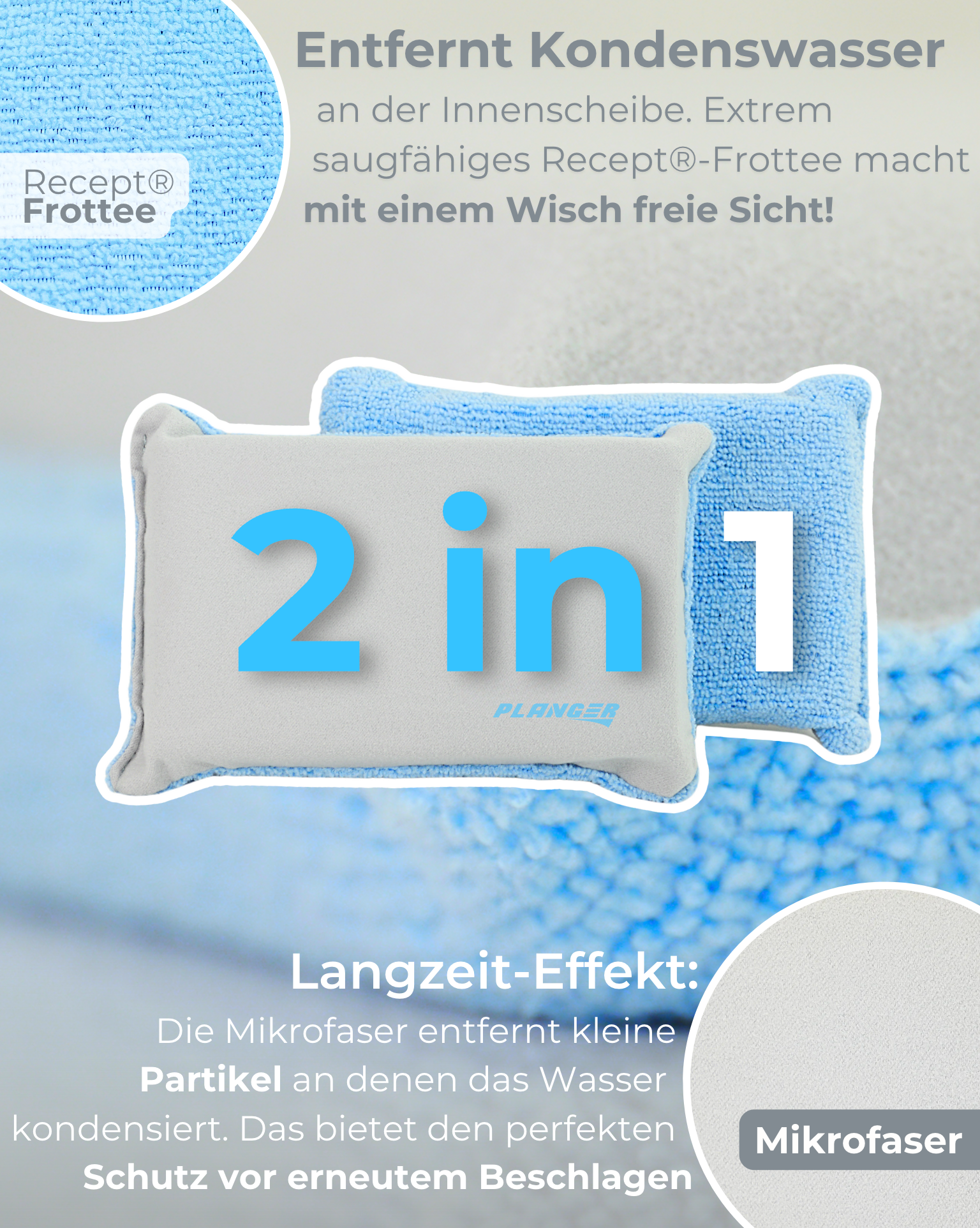 PLANGER Sponge Pad 2in1 spugna vetri auto antiappannamento