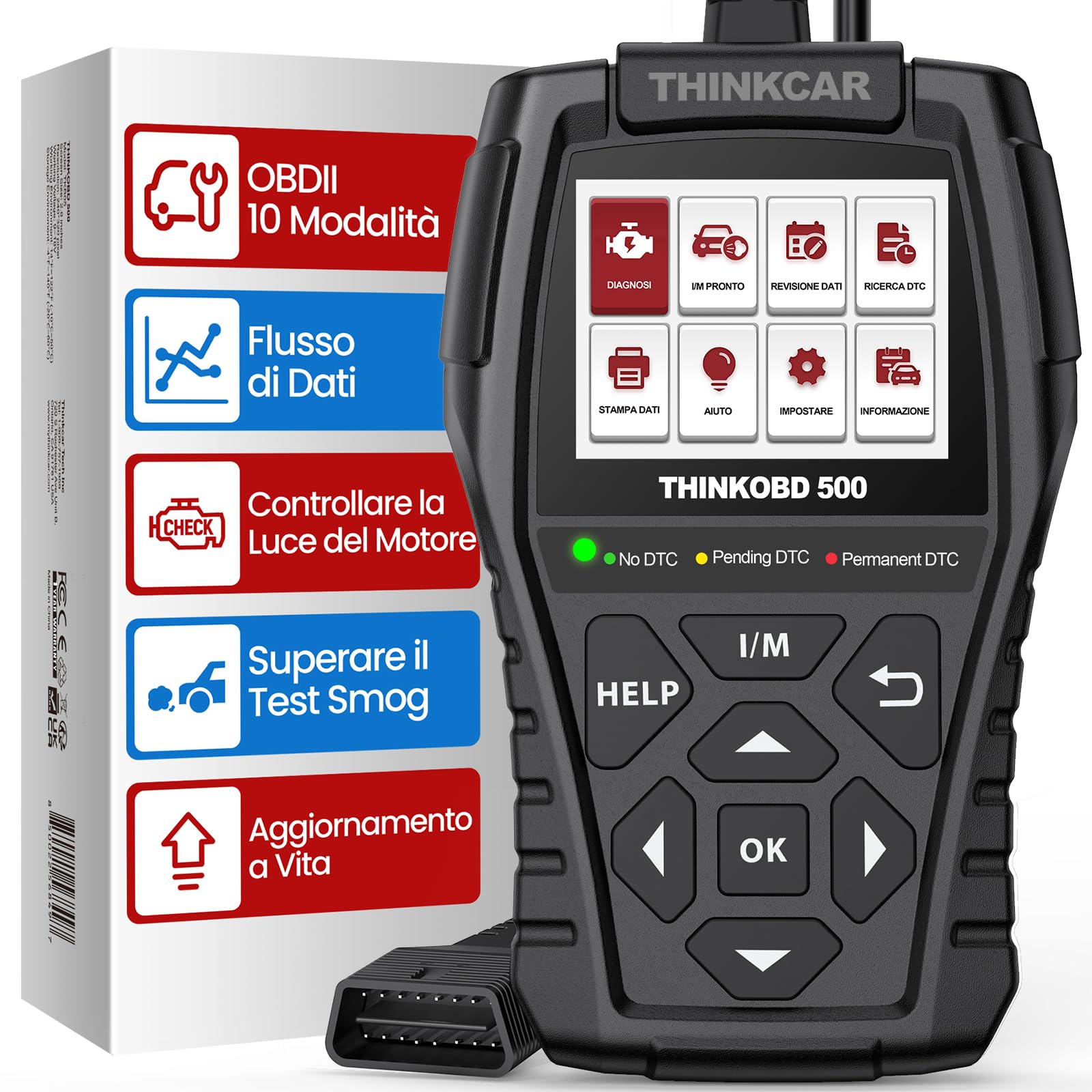Thinkcar Thinkobd 500 lettore auto OBD2 motore schermo 2,8"