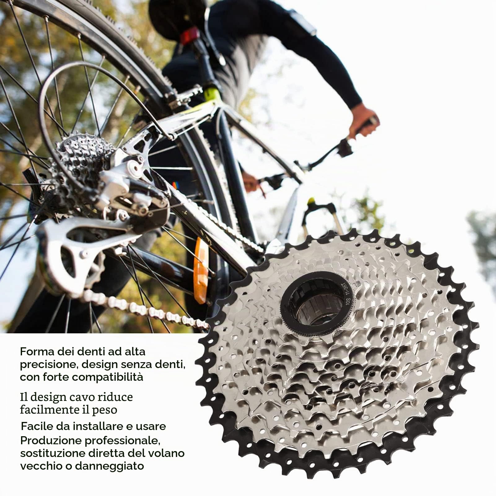 Oukens ruota libera bici 10 velocità 11-36T acciaio