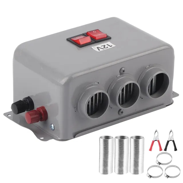 OUKENS Riscaldatore Auto 12V 600-800W 3 Bocchette Nero