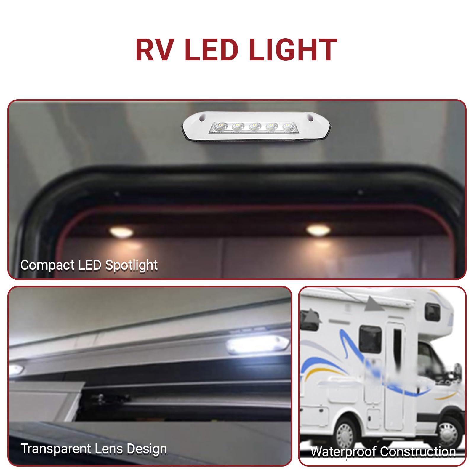 OUKENS LED Light Bars Lampada Camper 12V 24V 8W IP65