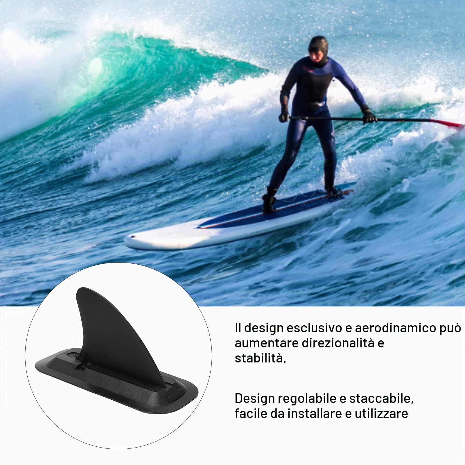 OUKENS Pinna Surf Universale Tavola SUP 1 Pezzo Stabile
