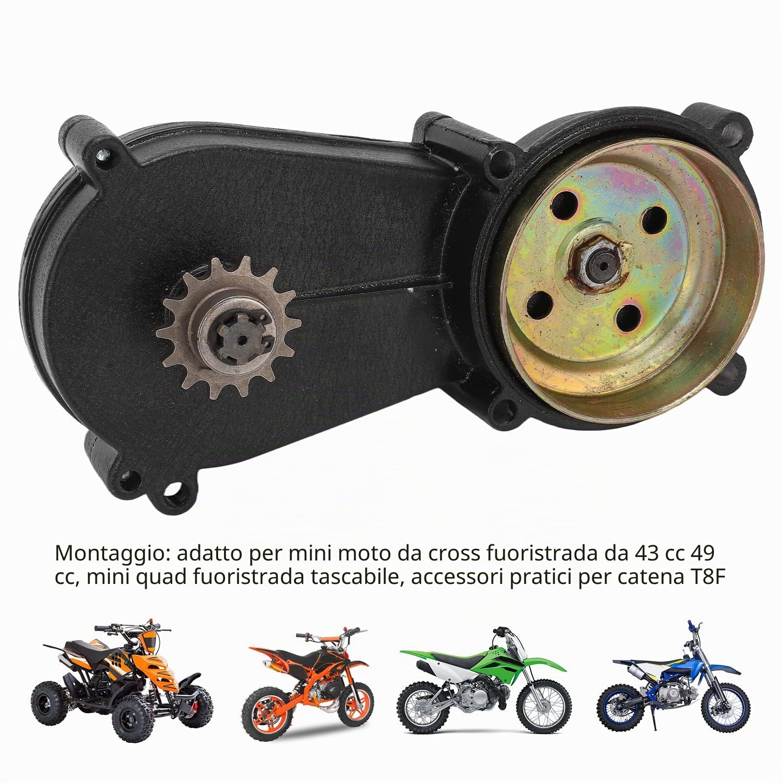 OUKENS Kit Frizione Campana 14T Catena T8F Mini Quad 47 49cc