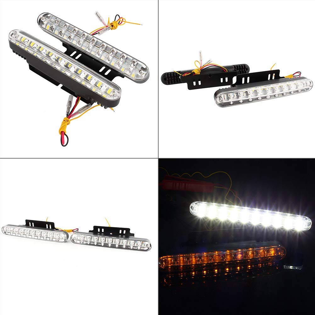 OUKENS Luci Diurne DRL Auto 30 LED 12V Bianche 2 Pezzi 190 mm