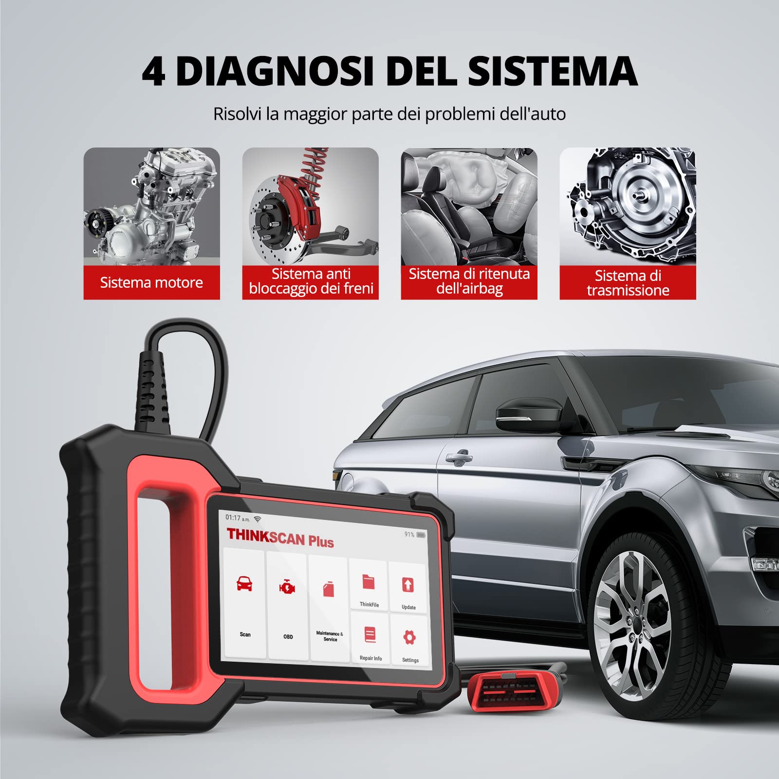 Thinkcar Thinkscan Plus S5 diagnostica auto 4 sistemi