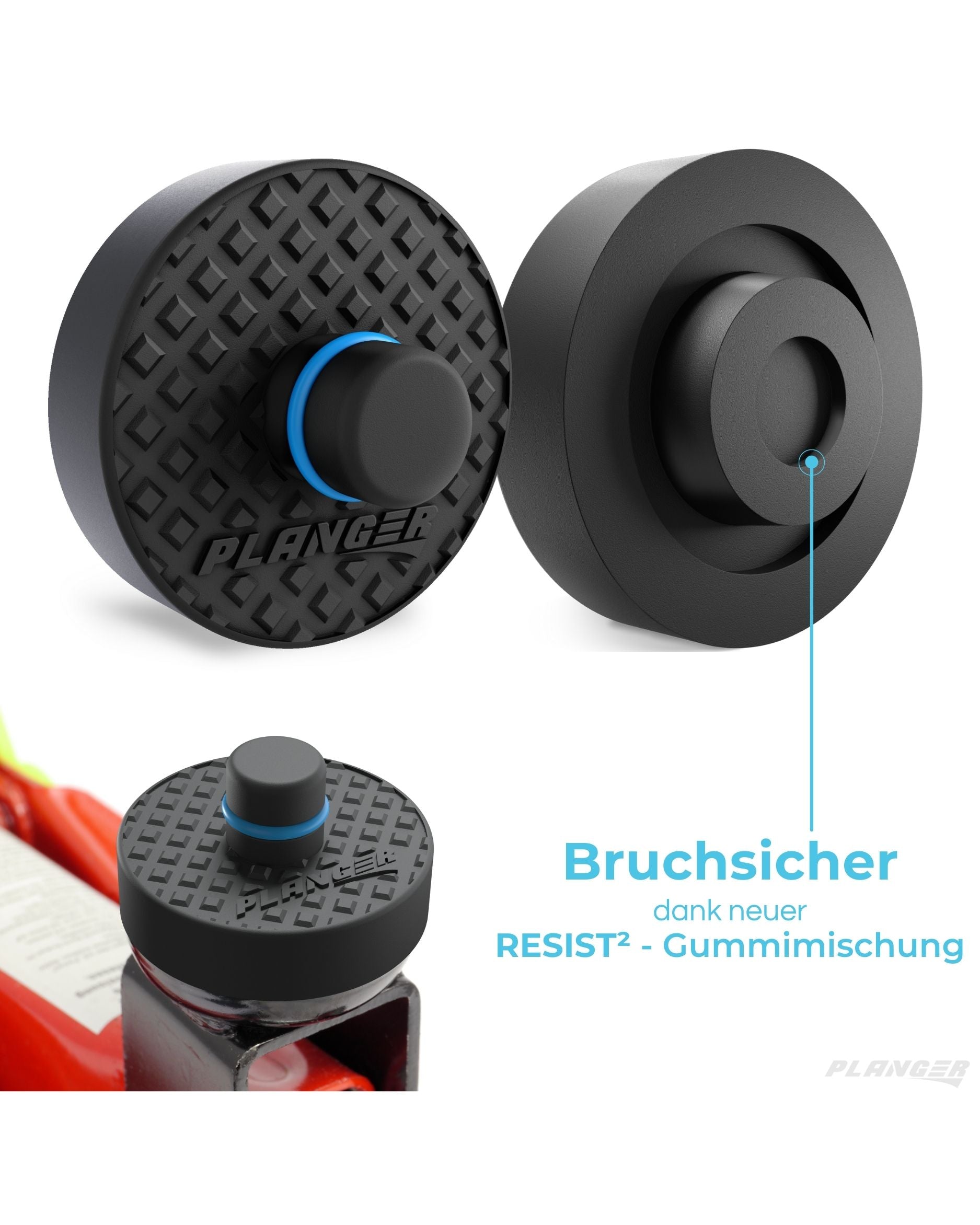 PLANGER Enrgy Pad Piatto Tampone Gomma per Cric Tesla 3,5t