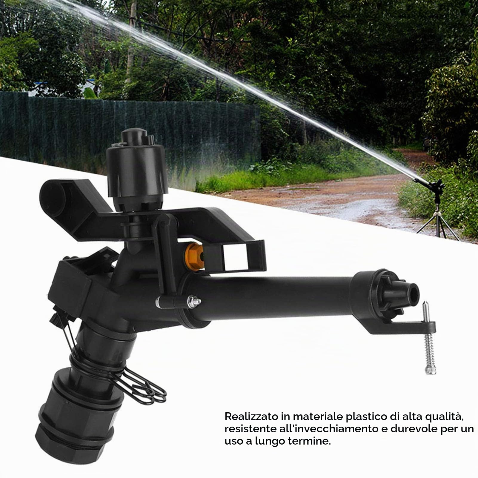 OUKENS Garden Irrigation Irrigatore 360° DN25 1" Nero