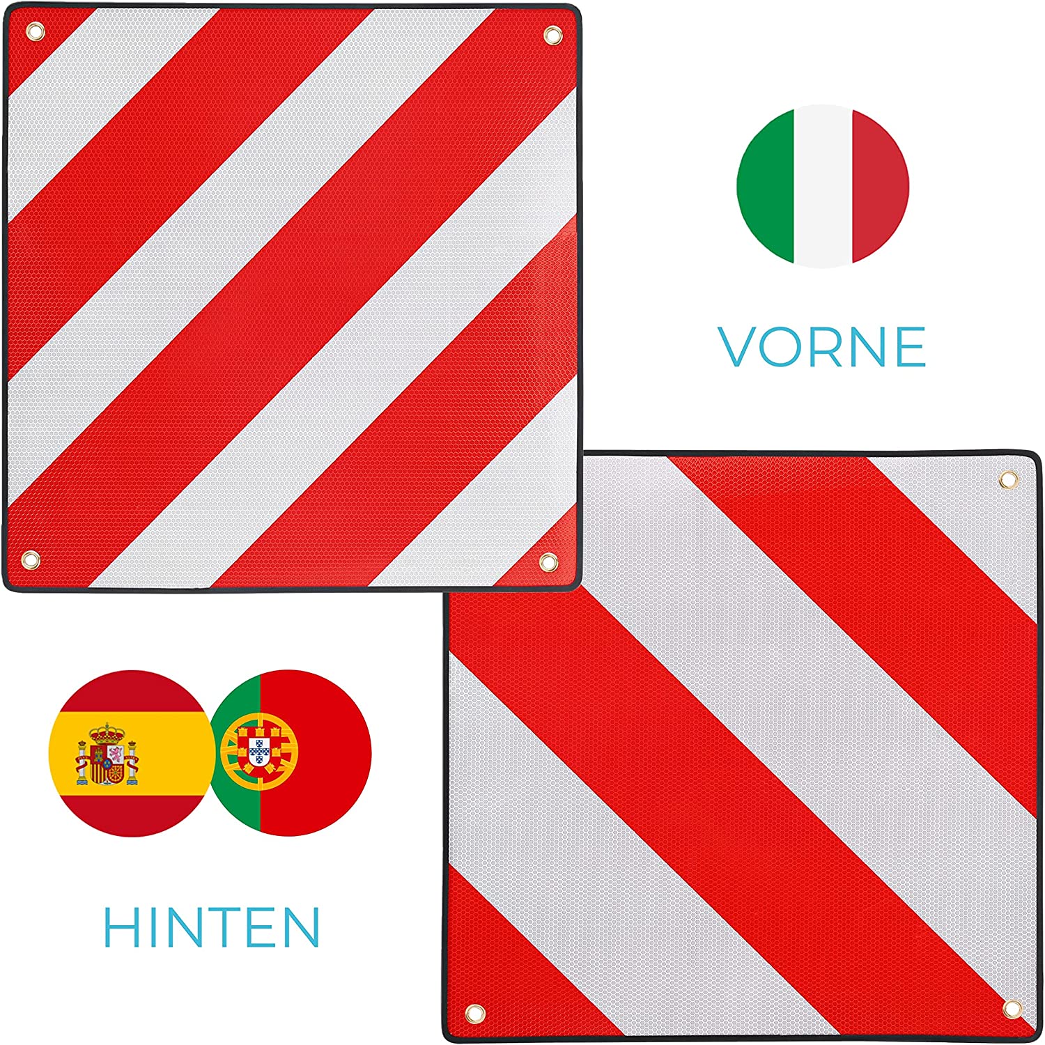 PLANGER Warntafeln Cartello 3in1 Italia Spagna Portogallo 50x50 cm