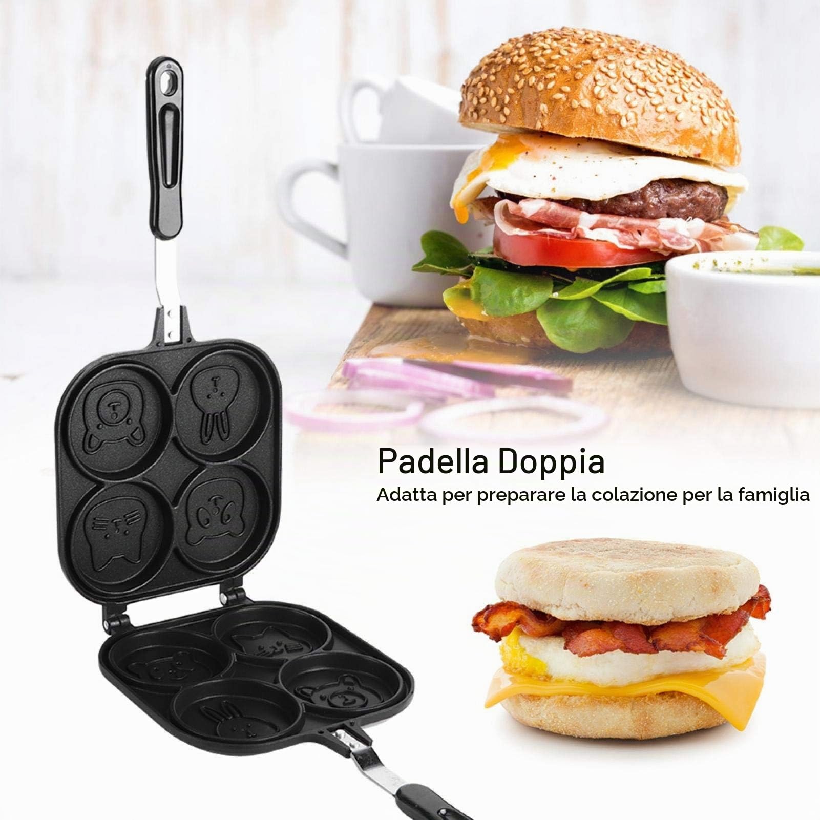 OUKENS Padella Pancake Doppia Faccia Antiaderente 41 cm