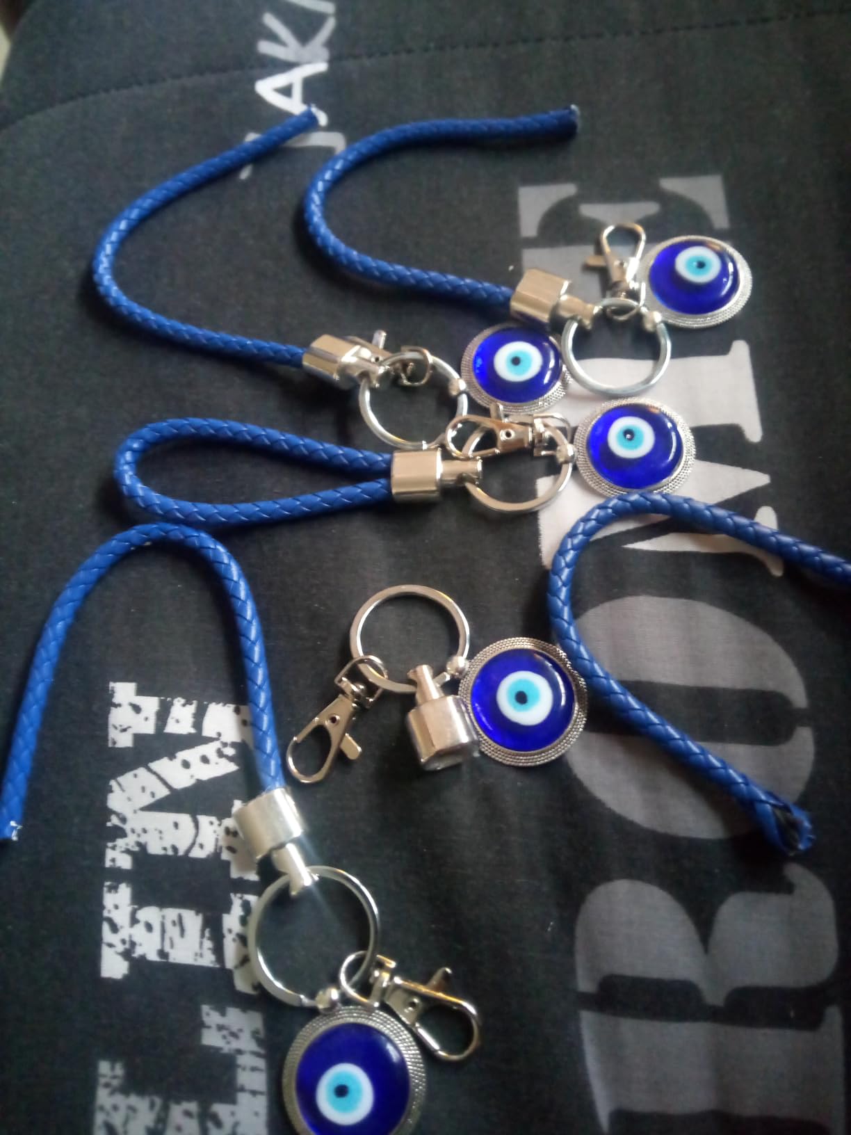 OUKENS Lucky Eye Portachiavi Malocchio Blu 5 Pezzi