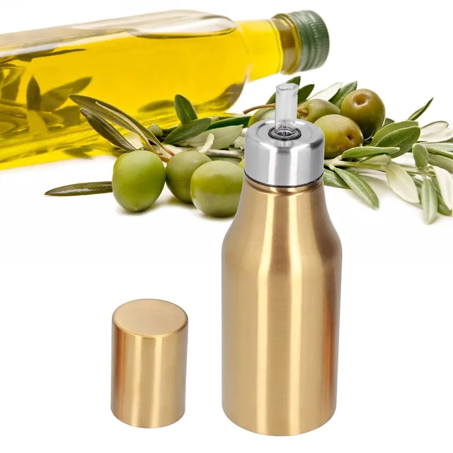 OUKENS Dispenser Olio 500 ml Acciaio Oro Antigoccia