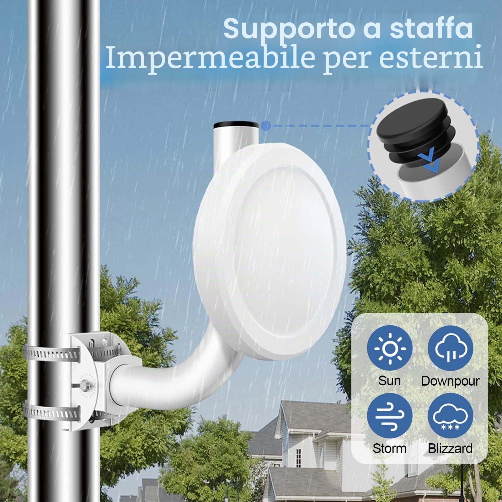 OUKENS Solar Panels staffa ponte wireless 2 pezzi 150° inox