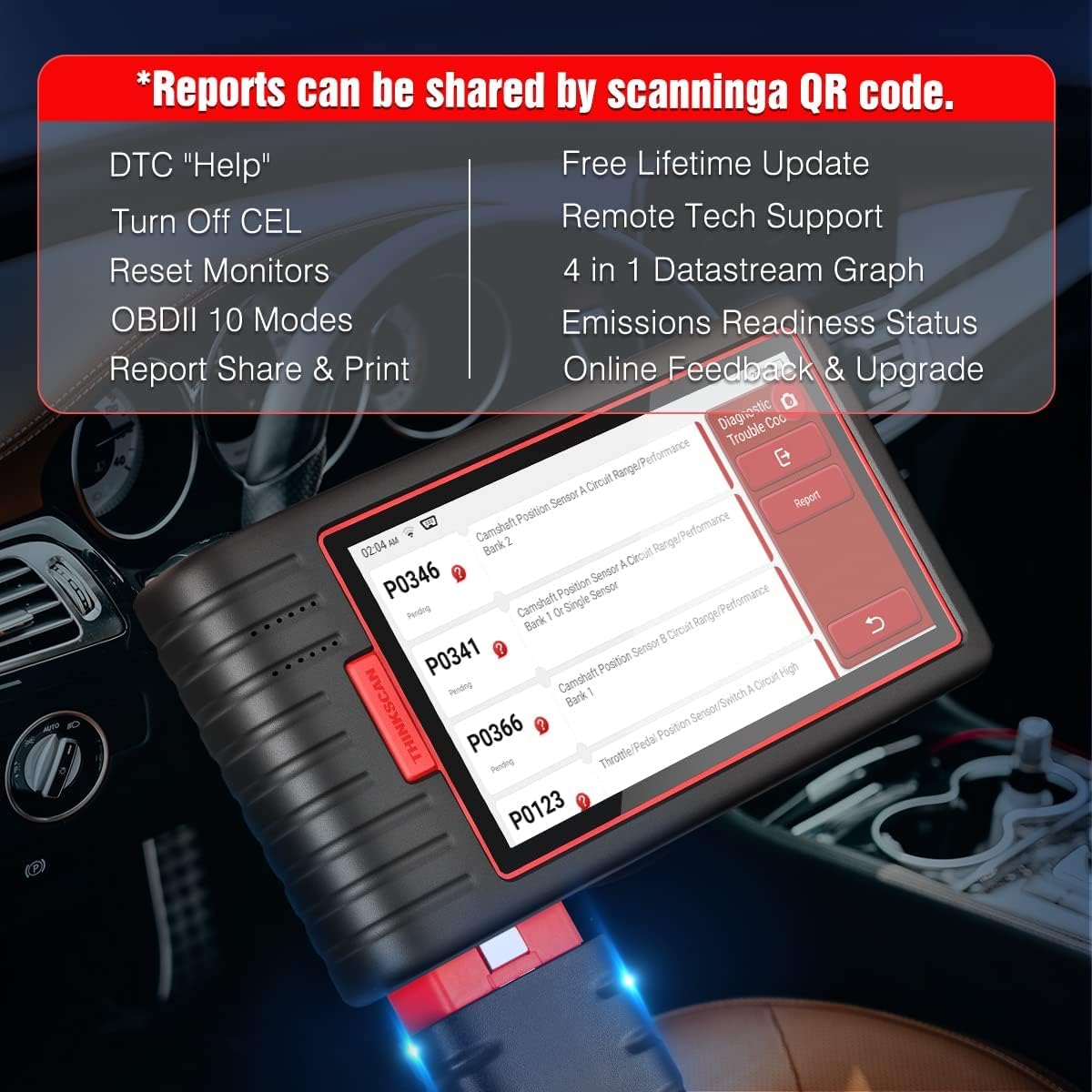 Thinkcar Thinkscan Max 2 scanner auto tutti sistemi 28 reset