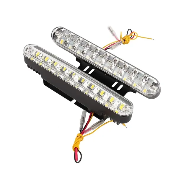 OUKENS Luci Diurne DRL Auto 30 LED 12V Bianche 2 Pezzi 190 mm