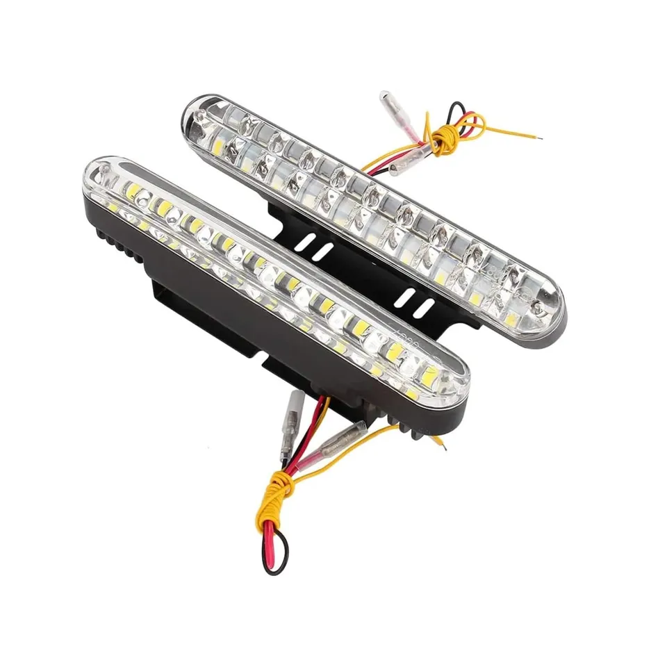 OUKENS Luci Diurne DRL Auto 30 LED 12V Bianche 2 Pezzi 190 mm
