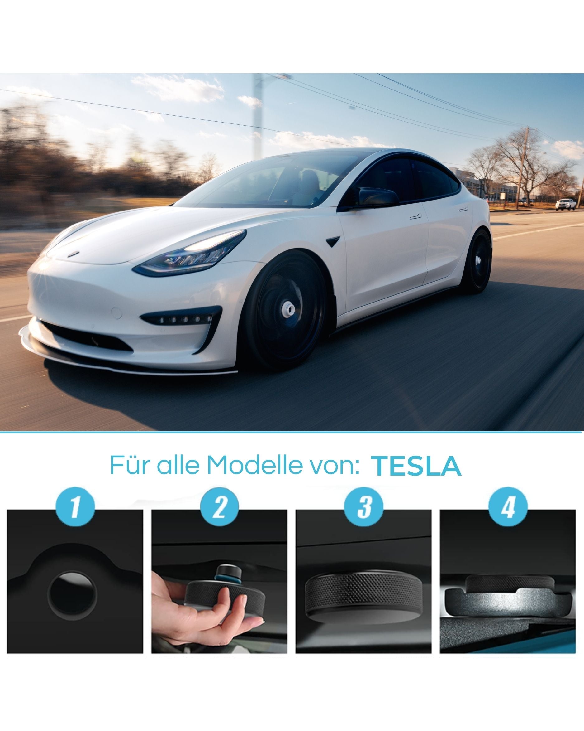 PLANGER Enrgy Pad Piatto Tampone Gomma per Cric Tesla 3,5t