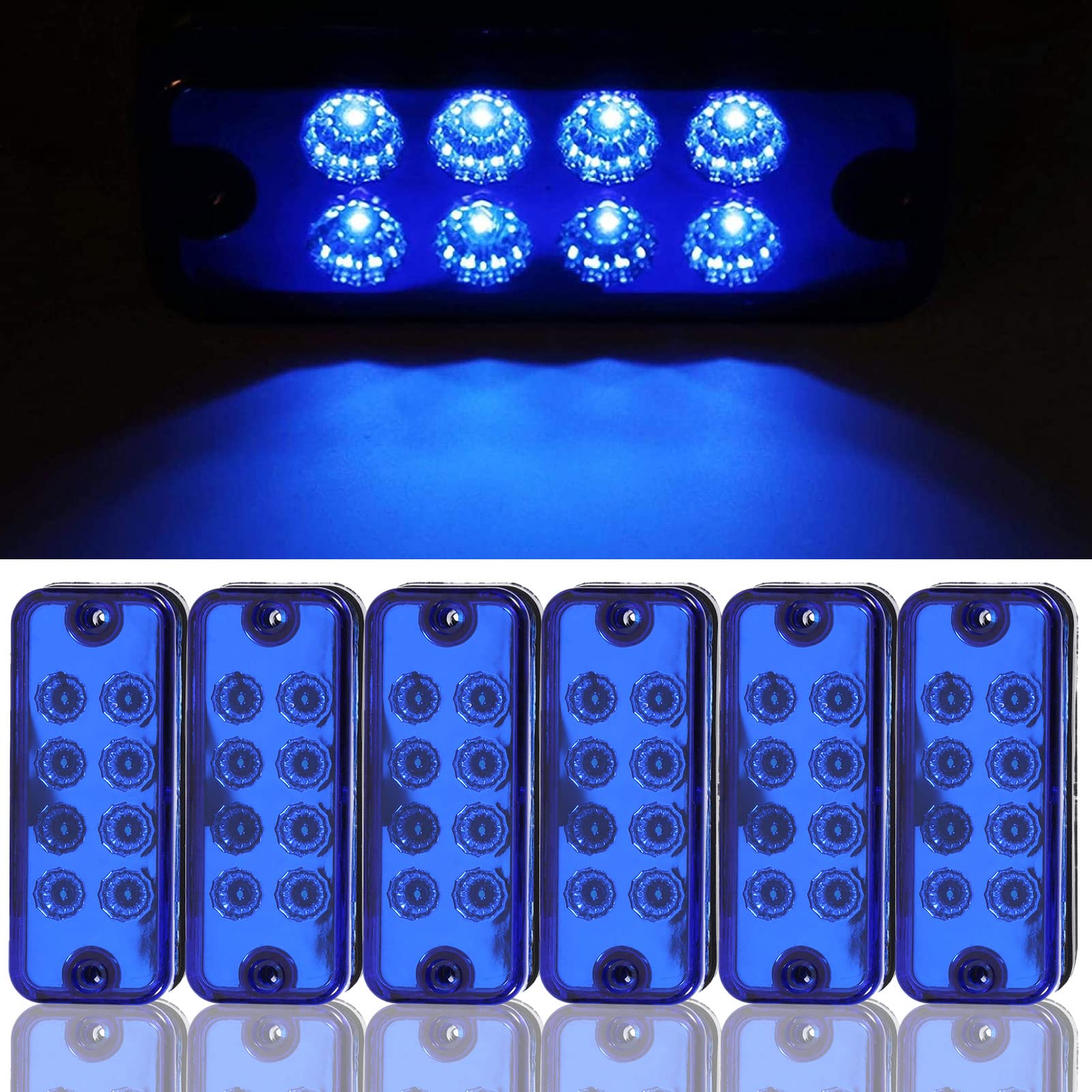 OUKENS Luci Posizione Laterali 8 LED Verdi 12V 6 Pezzi