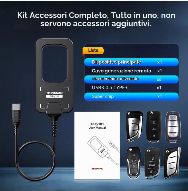 Thinkcar TKEY 101 Programmatore Chiavi Auto con 6 Chiavi