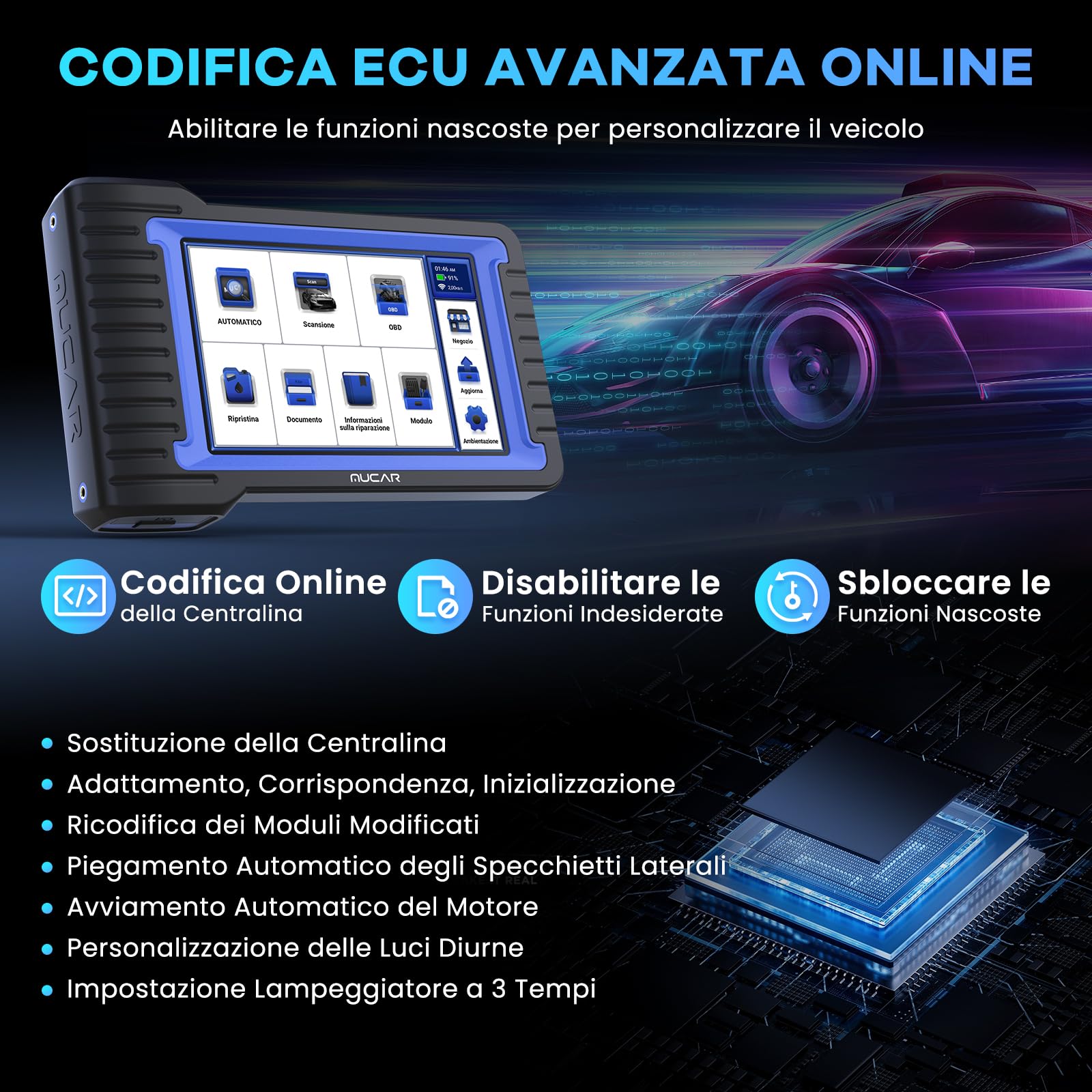 Thinkcar MUCAR VO7 diagnostica OBD2 bidirezionale 28 servizi