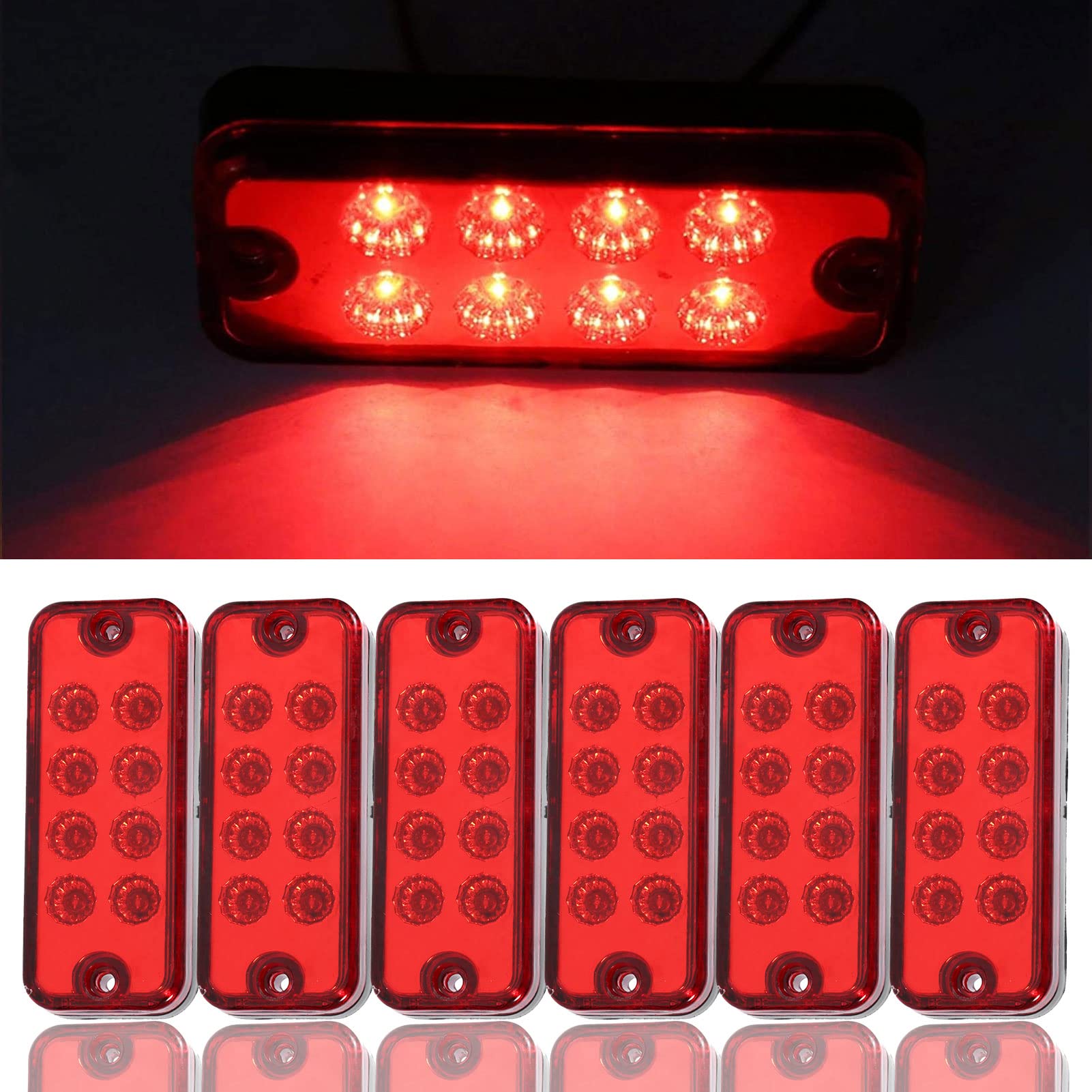 OUKENS Luci Posizione Laterali 8 LED Verdi 12V 6 Pezzi