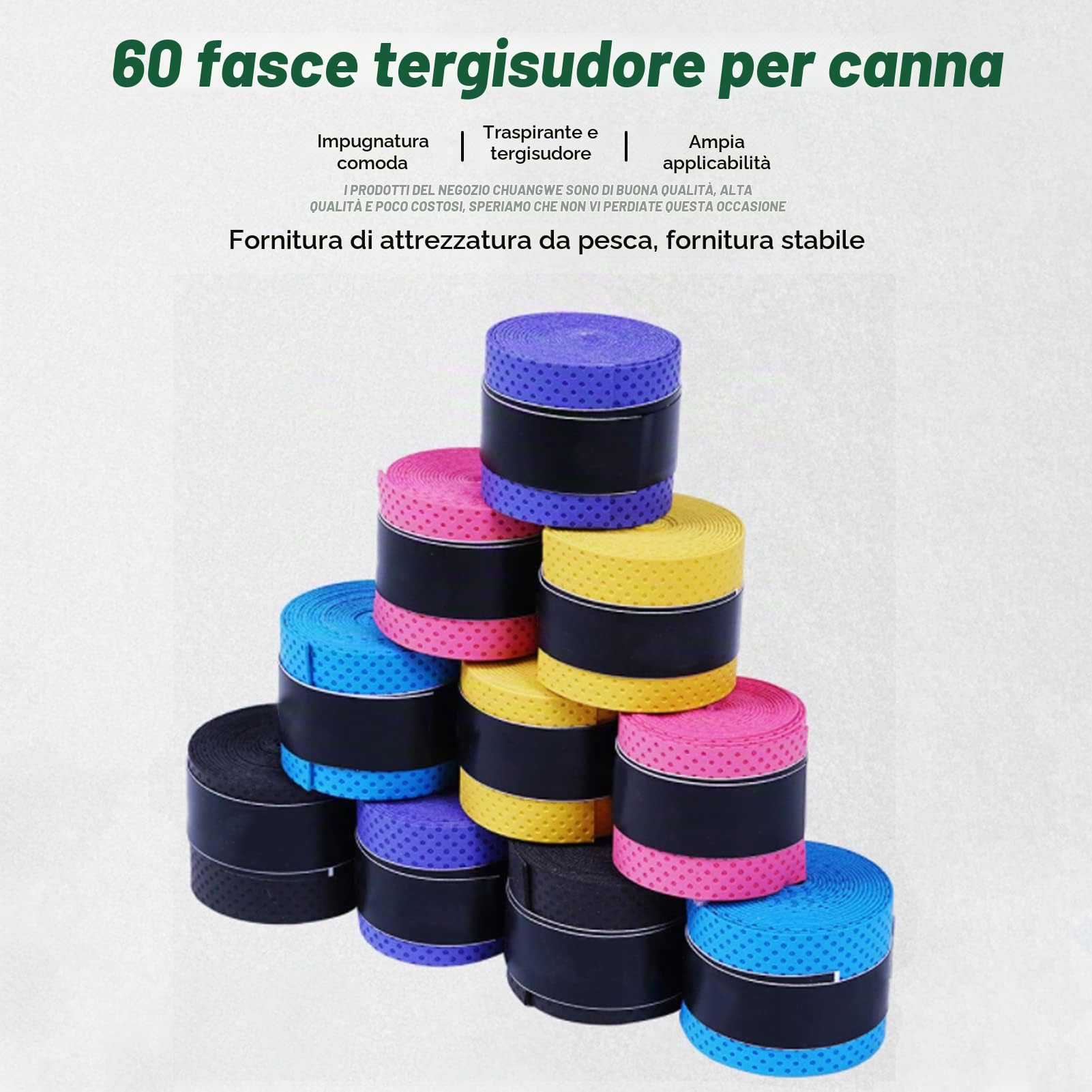 OUKENS Overgrip Racchetta Tennis Badminton PU 60 Pezzi