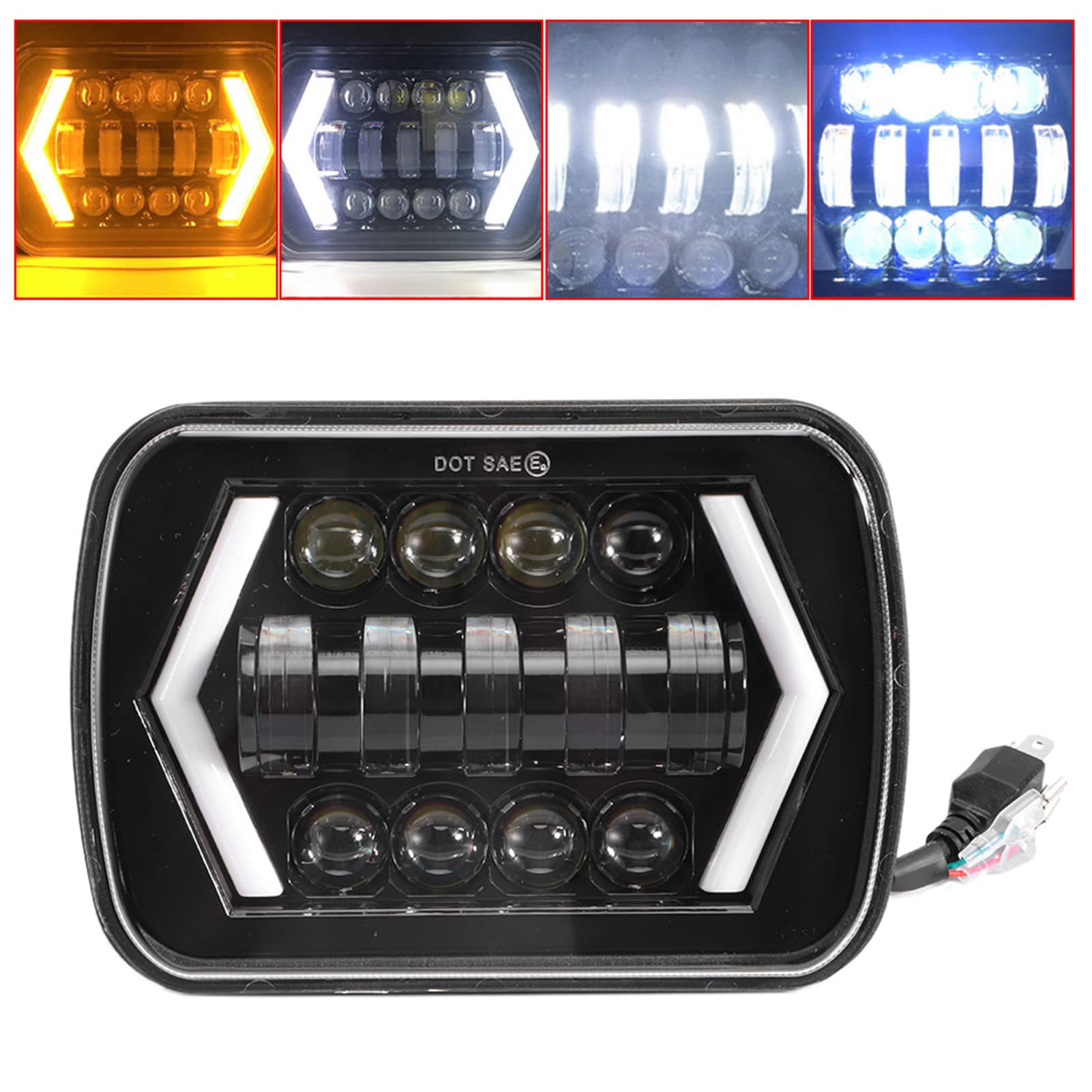 OUKENS LED Headlight Bulbs Faro Anteriore 5x7 IP67 1pz Nero