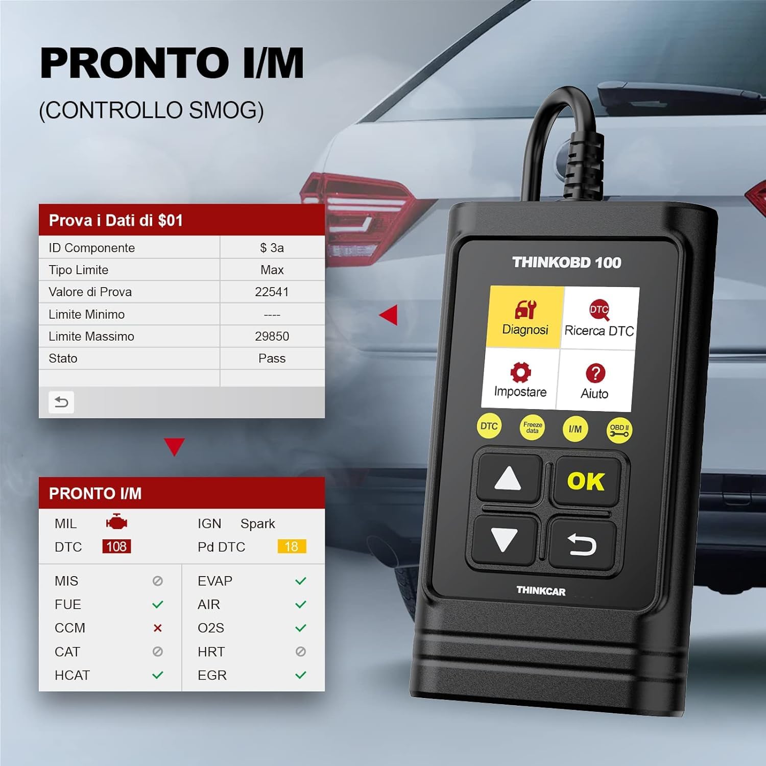 Thinkcar Thinkobd 100 lettore auto OBD2 motore con filo