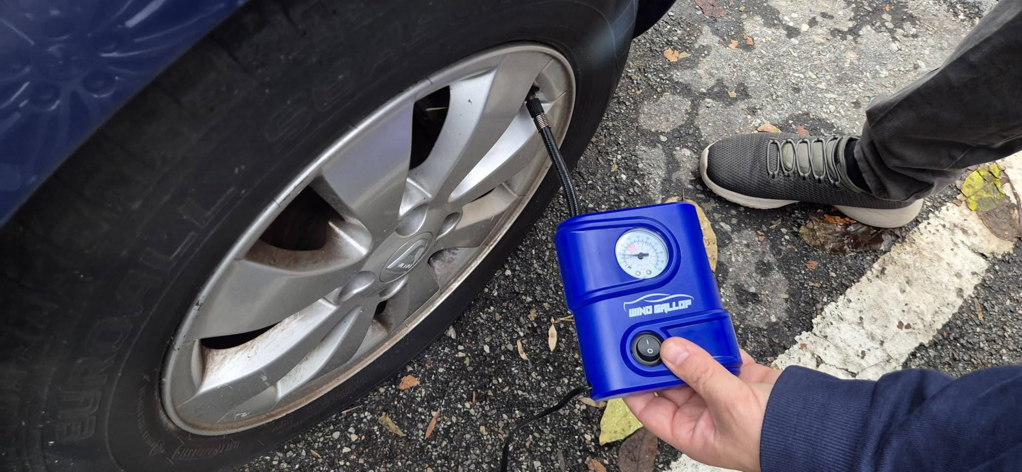WindGallop Tire Inflators compressore portatile nero digitale LED
