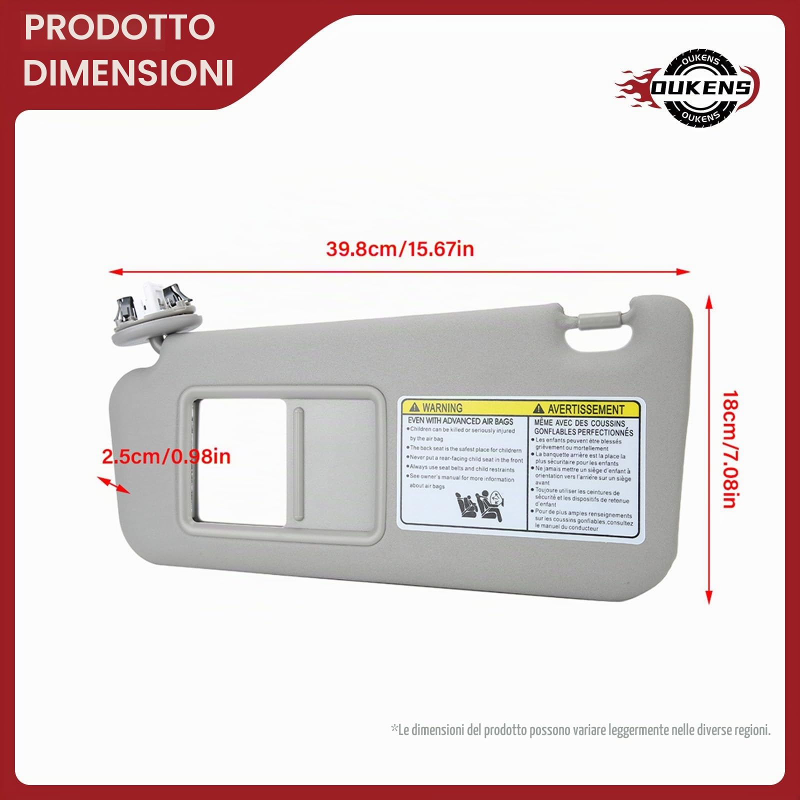 OUKENS Aletta Parasole RAV4 2006-2009 Grigia Sinistra