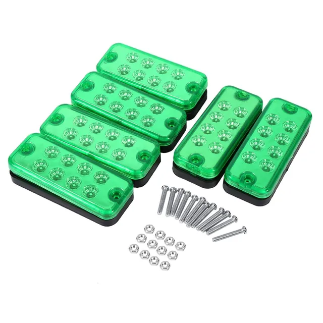 OUKENS Luci Posizione Laterali 8 LED Verdi 12V 6 Pezzi