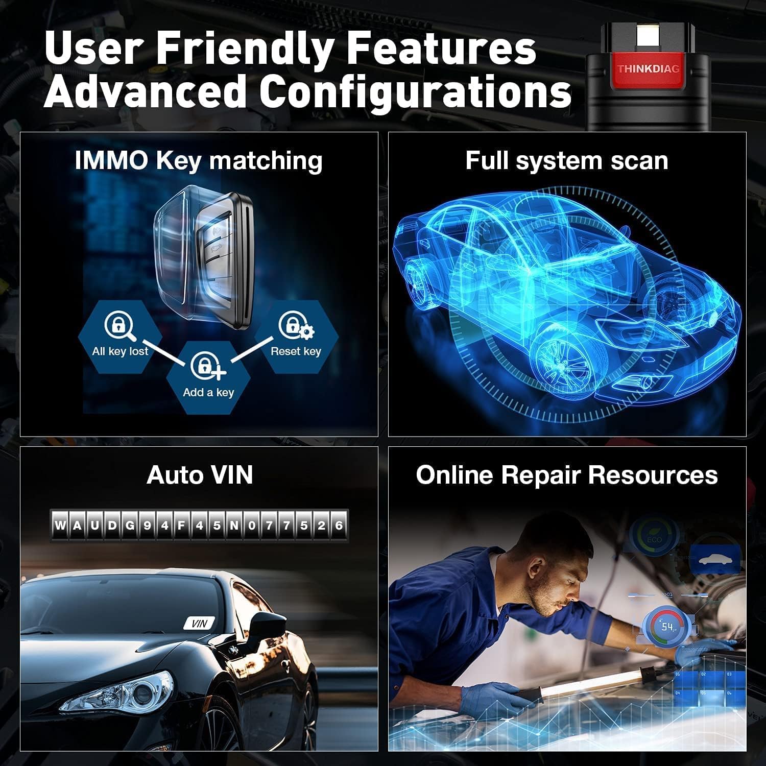 Thinkcar THINKDIAG Scanner OBD2 Bluetooth Auto VIN 1 Anno