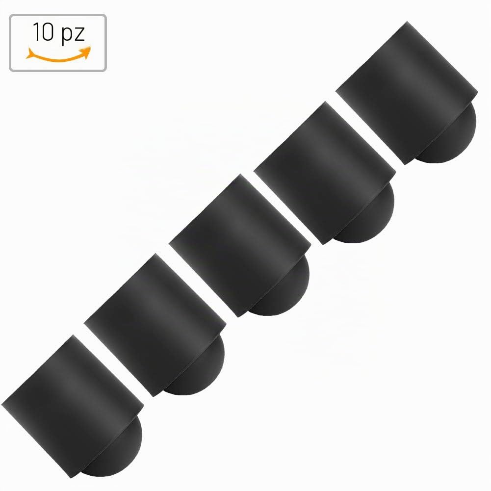 OUKENS Stecca Biliardo Copri Punta Gomma Nera 10 Pezzi 20mm