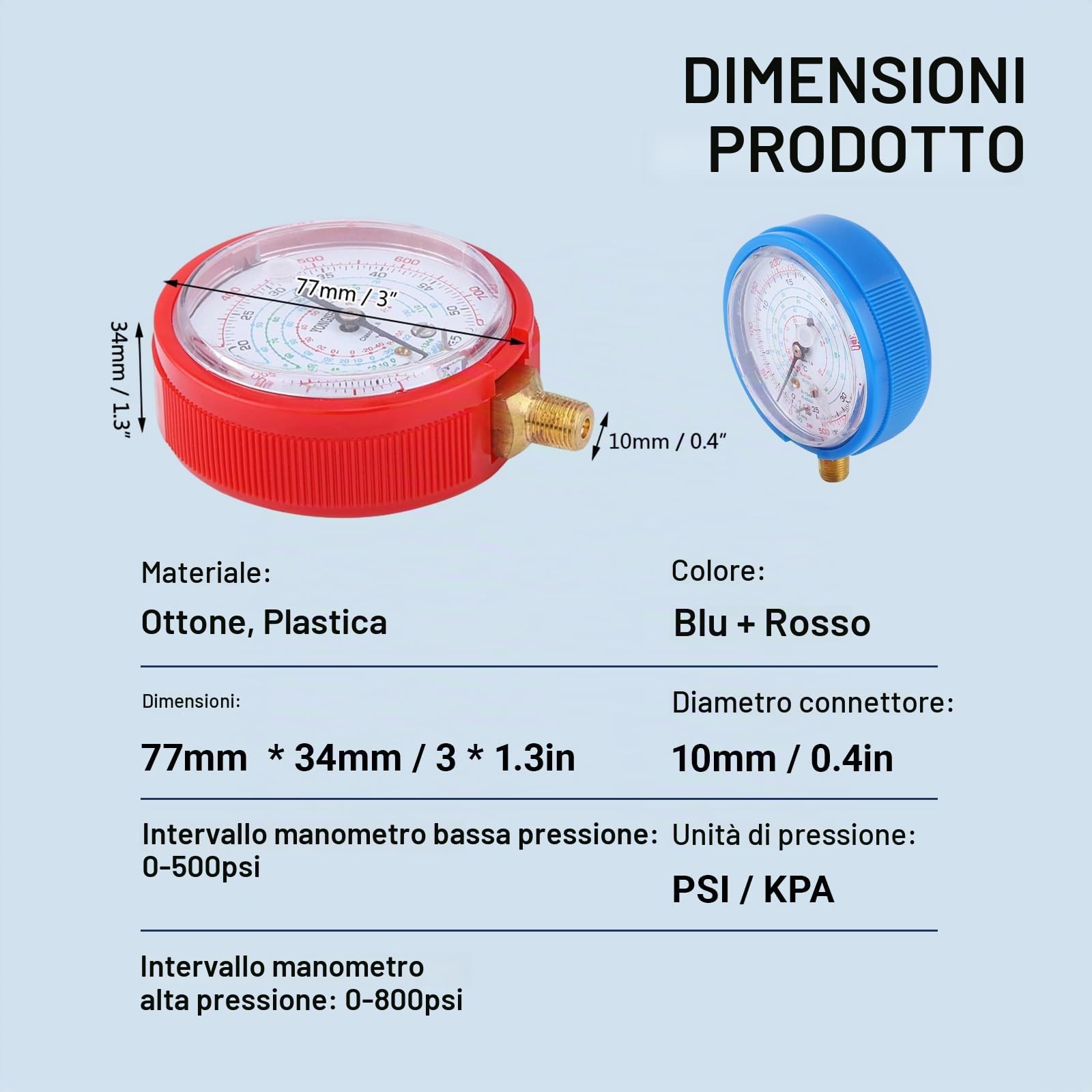 OUKENS Manifold Gauge manometro refrigerante R410A R134A R22