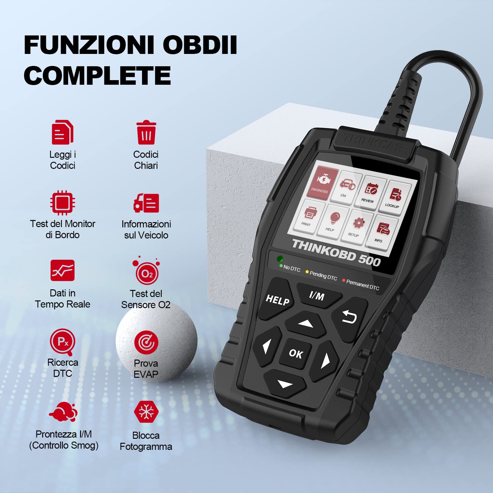 Thinkcar Thinkobd 500 lettore auto OBD2 motore schermo 2,8"