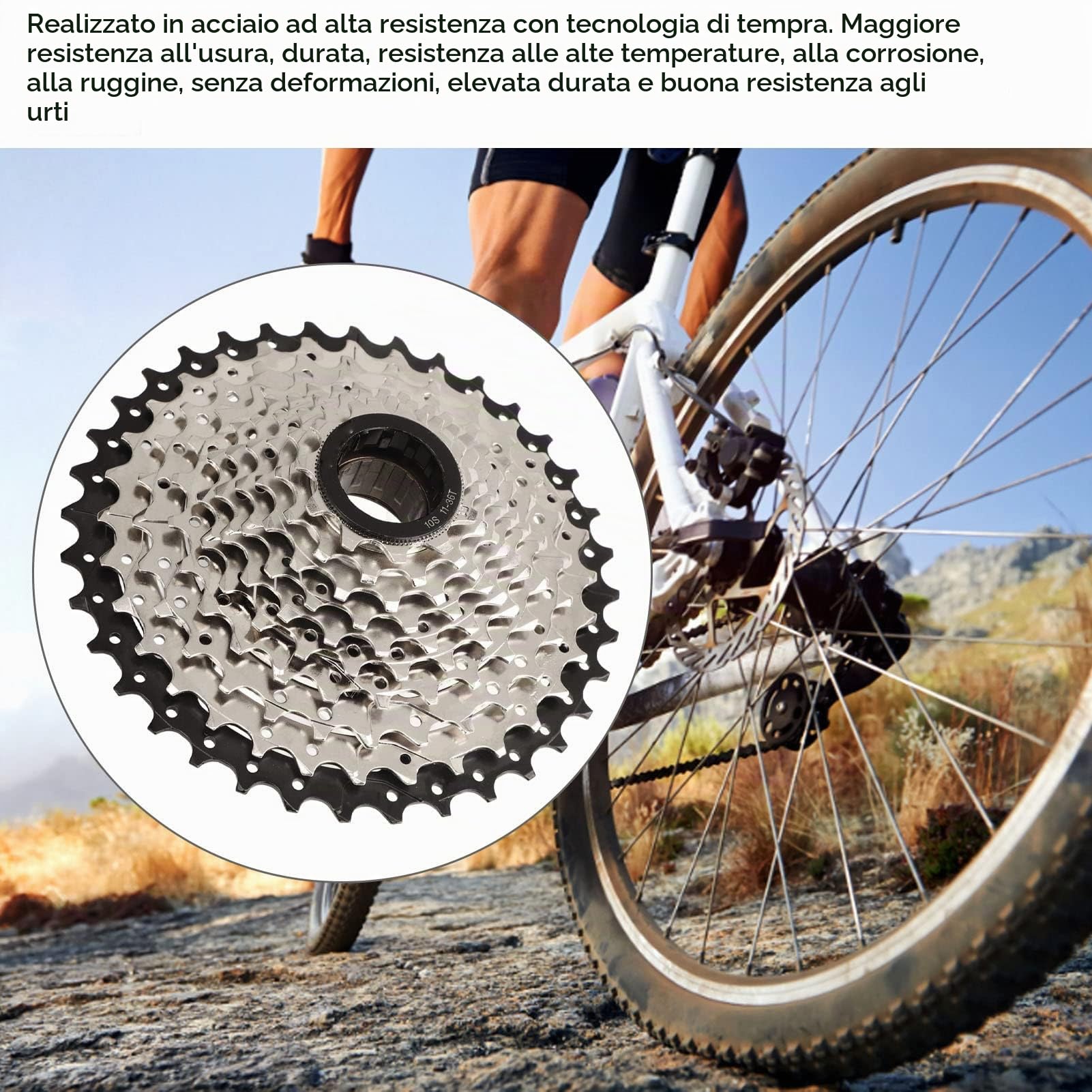Oukens ruota libera bici 10 velocità 11-36T acciaio