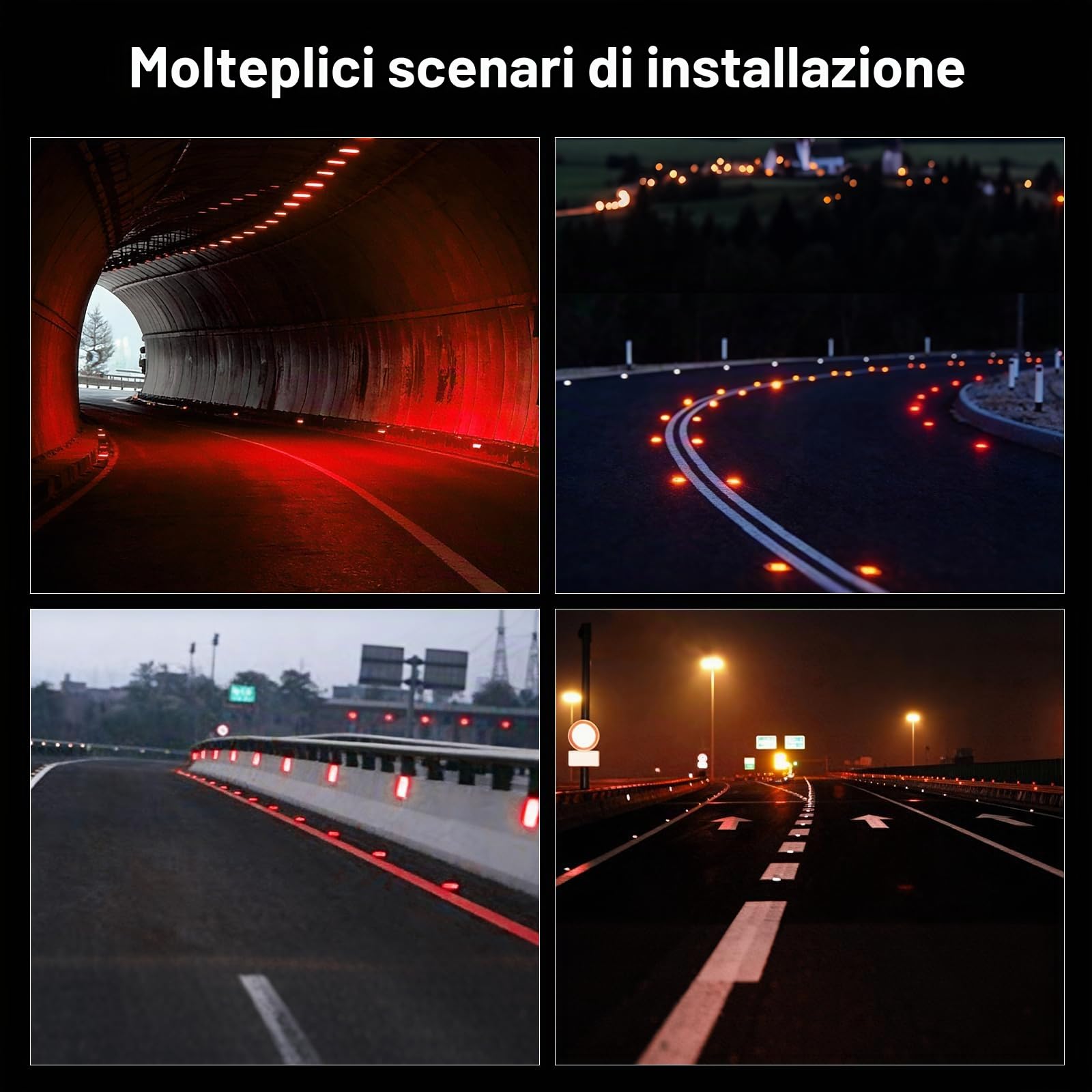 OUKENS Segnapasso Solare LED Terra Rosso IP65 Alluminio