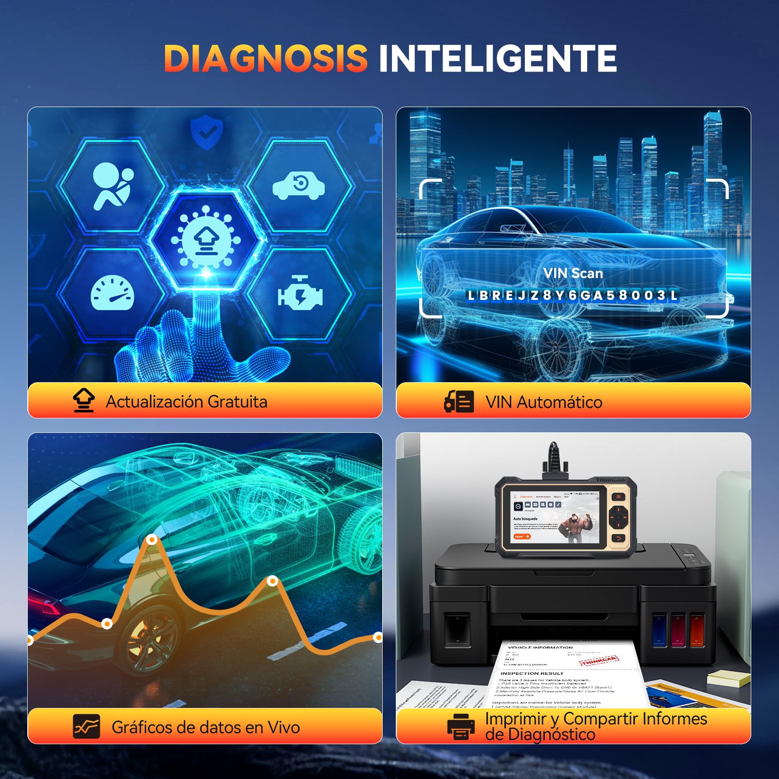 Thinkcar THINKSCAN 662 Diagnosi Auto OBD2 4 Sistemi
