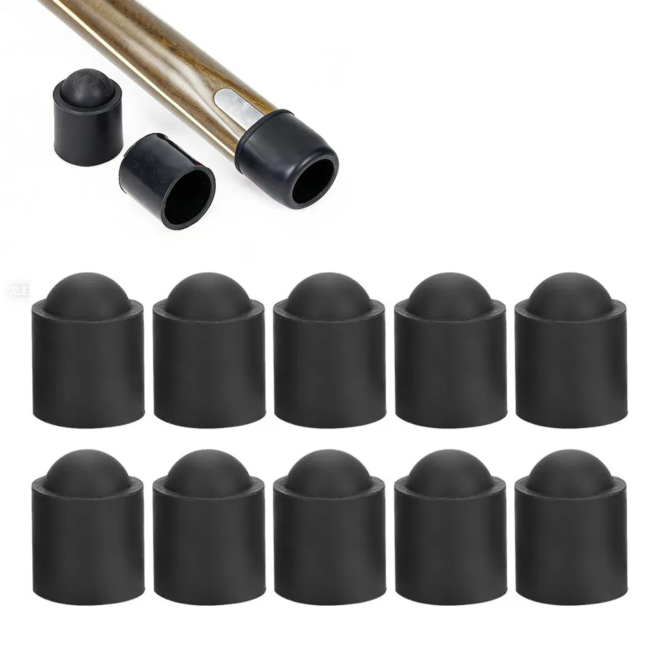 OUKENS Stecca Biliardo Copri Punta Gomma Nera 10 Pezzi 20mm