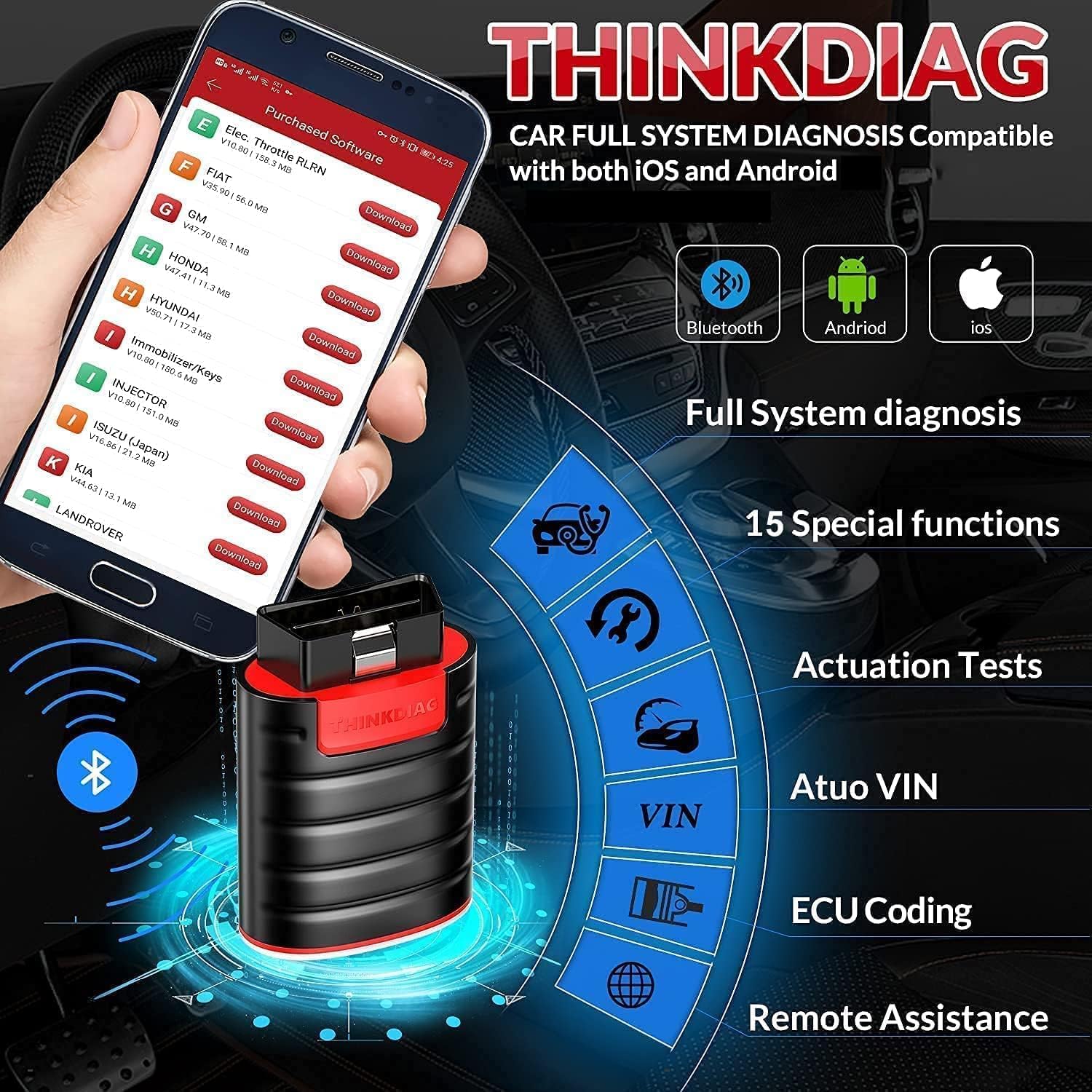 Thinkcar THINKDIAG Scanner OBD2 Bluetooth Auto VIN 1 Anno