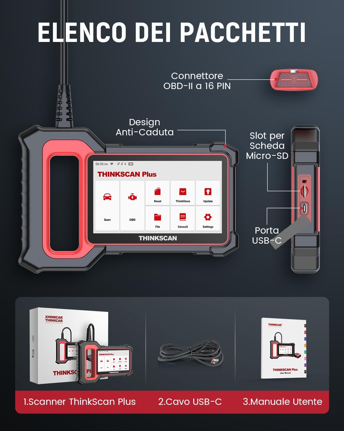 Thinkcar Thinkscan Plus S7 tester diagnosi auto 7 sistemi lifetime