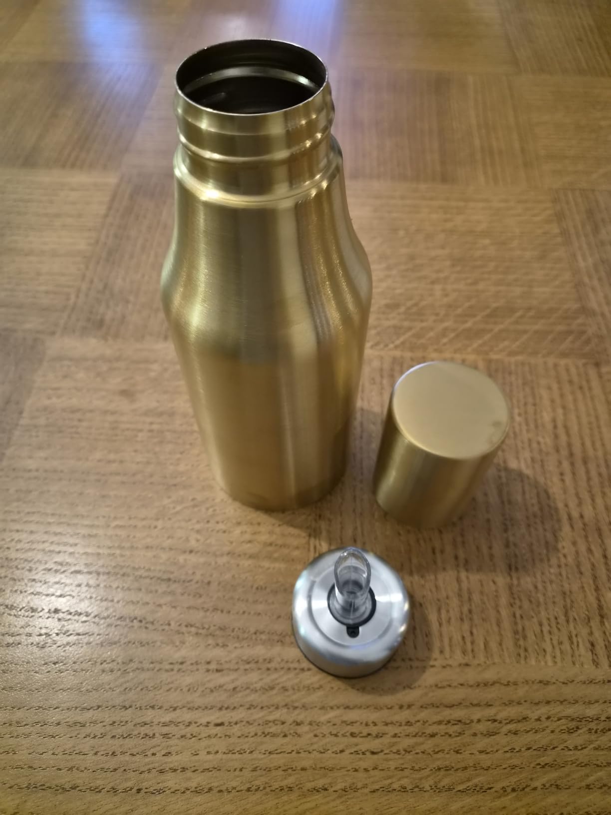 OUKENS Dispenser Olio 500 ml Acciaio Oro Antigoccia